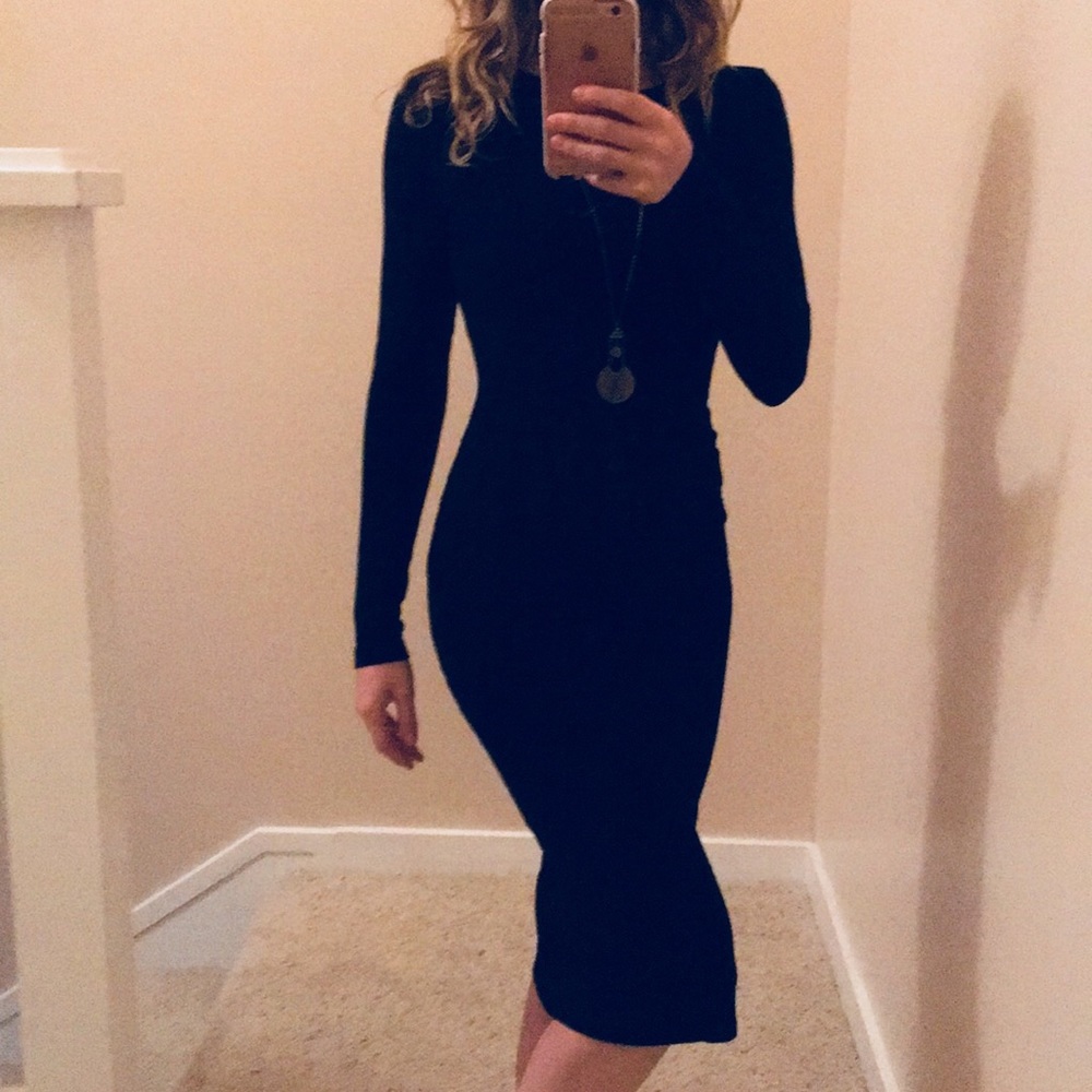 Black ASOS Midi Body Con Dress